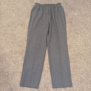 Gray Elastic Waist Allison Daley Stretch Pull-On Straight Leg Pants
